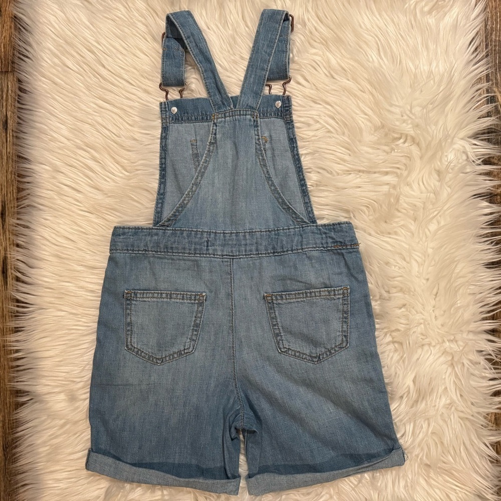 Cat &‎ Jack Denim Shortalls Girls 6/6X Blue Overall Shorts Romper Adjustable - Picture 4 of 7